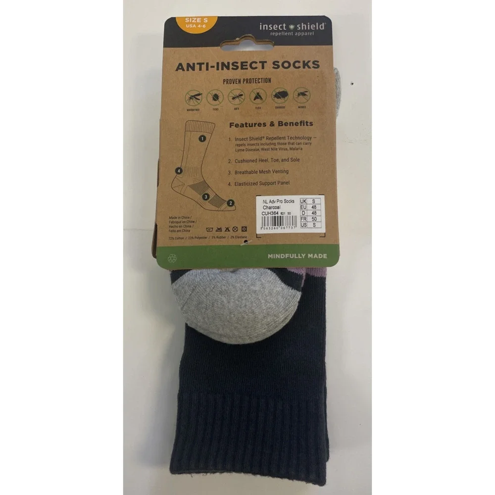 Craghoppers Anti-insect Shield Socks Pro Adventure Size Small 4-6 NEW Purple
